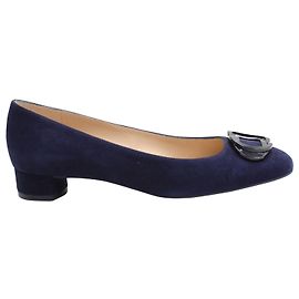 Stuart Weitzman Anicia 25 Flats in Navy Blue Suede Navy blue