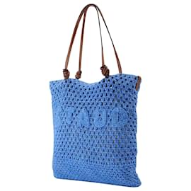 Staud-Crochet Porte Tote Bag en Bleu-Bleu