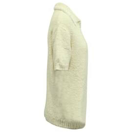 Acne-Polo in maglia di Acne Studios in cotone panna-Bianco,Crudo