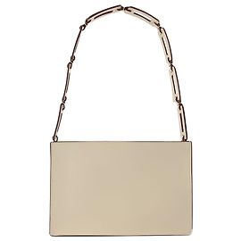 Staud Borsa a Spalla Mina in Pelle Crema Beige