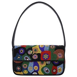 Staud Sac Tommy perlé à motif Millefiore Noir