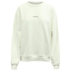 Acne-Acne Studios Logo-Sweatshirt aus weißer Baumwolle-Weiß
