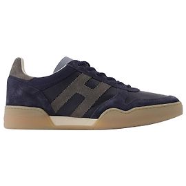 Hogan H357 Allacciato Sneakers in Blue Suede Blue