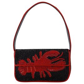 Staud Borsa Tommy Perline Con Motivo Aragosta Rosso
