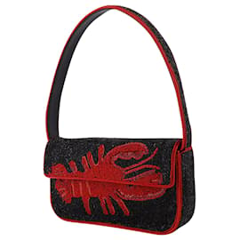 Staud-Tommy Beaded Bag With Lobster Motif-Red