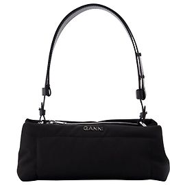 Ganni Borsa Baguette in Pelle Nera Nero