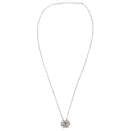 Alexander Mcqueen-Alexander McQueen Twin Skull Necklace in Silver Metal-Silvery