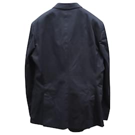 Gucci-Gucci Single Breasted Blazer with Crest in Navy Blue Wool-Navy blue
