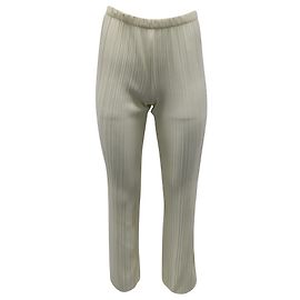 Anine Bing Billie Plissé-Hose aus cremefarbenem Polyester Weiß Roh