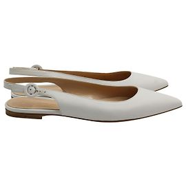 Bailarinas Gianvito Rossi Anna Slingback en Cuero Blanco Blanco
