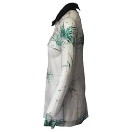 Miu Miu-Miu Miu Blusa Transparente Transparente em Seda Preta-Preto