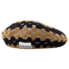Ganni Gorro de crochê em lã reciclada marrom Marrom