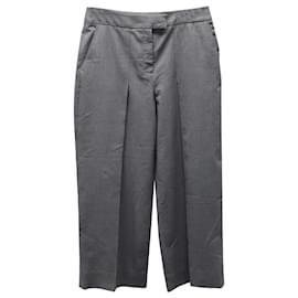 Zac Posen-Zac Posen Cropped Dress Pants in Grey Polyester-Grey