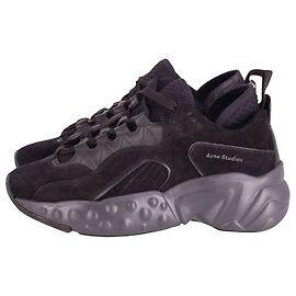 Acne Studio Baskets Manhattan en Daim Noir Noir