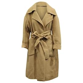 Autre Marque-N.21 Trench coat com cinto em lã bege-Marrom