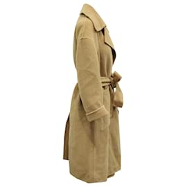 Autre Marque-N.21 Trench coat com cinto em lã bege-Marrom