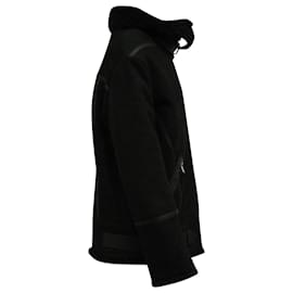 Iro-Iro Oversized Biker Jacket in Black Sheep Shearling-Black