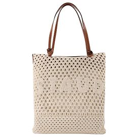 Staud Sac cabas en crochet Porte en crème Beige