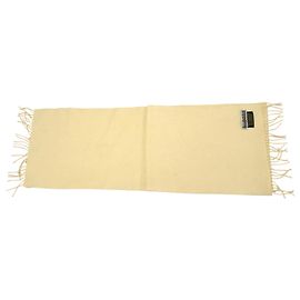 Cachecol com franjas Jean Paul Gaultier em lã creme Branco Cru