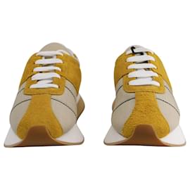 Marni-Marni Big Foot Sneakers in Yellow Faux Suede-Yellow