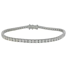 inconnue-White gold line bracelet, 5 carats of diamonds.-Other