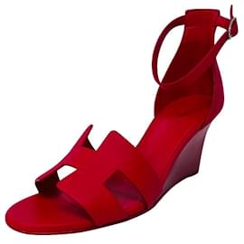 Hermès-SANDALI HERMES LEGEND 38,5 color Rouge Bali-Red
