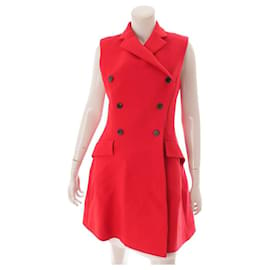 Christian Dior-[Christian Dior] Christian Dior 18SS Sleeveless Wool Silk Coat Red 38-Red