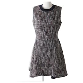 Christian Dior-Christian Dior Christian Dior Women's Sleeveless Tweed Flare Dress Multi 44-Multiple colors