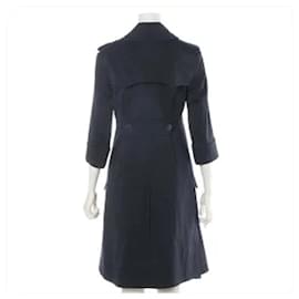 Chanel-Chanel star CC here mark button 13P three-quarter sleeve trench coat cotton ladies black [used]-Black