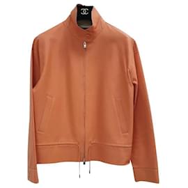 Loro Piana-Loro Piana Orange leather Jacket Sz.38-Orange