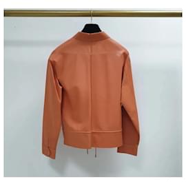 Loro Piana-Loro Piana Chaqueta Cuero Naranja Sz.38-Naranja