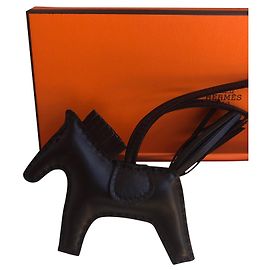 Hermès Rodeo bag charm black leather Black