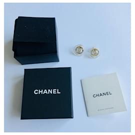 Chanel-CC Stud Earrings-Golden