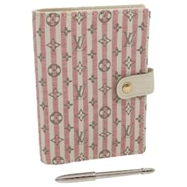 Louis Vuitton-LOUIS VUITTON Monogram Mini Lin Agenda PM Day Planner Cover R20917 auth 30811a-Pink