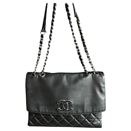 Chanel-bolsa con solapa Timelles Classique-Negro