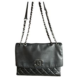 Chanel Bolsa com aba Timelles Classique Preto
