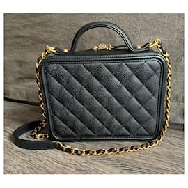 Chanel-Filigree Vanity case-Black