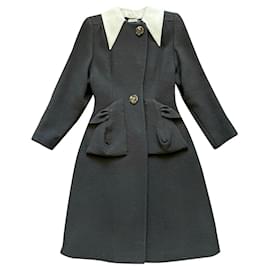 Miu Miu-Coats, Outerwear-Black,White