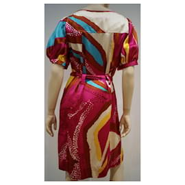 Diane Von Furstenberg-DvF Margot vintage robe en soie ceinturée-Multicolore