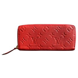 Louis Vuitton Clemence Wallet Red Empreinte Leather Red