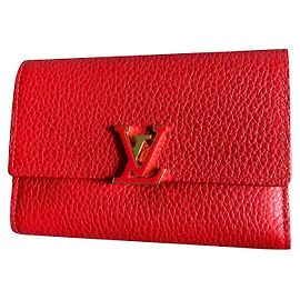 Louis Vuitton Capucines compact wallet Red