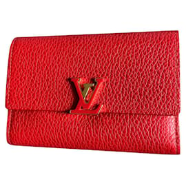 Louis Vuitton-Portafoglio compatto Capucines-Rosso