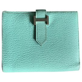 Hermès Bearn compact wallet Light blue