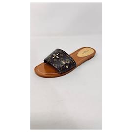 Louis Vuitton-Vuitton SILHOUETTE flat sandal new-Brown,Golden