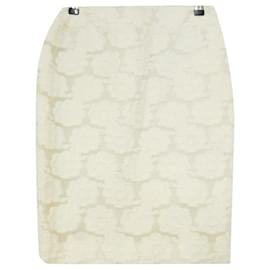 Chanel-Chanel cruise 2009 Flocked Floral Pencil Skirt-Cream