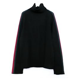 Gucci-Gucci Vintage Stripe Sleeve Sweater-Black