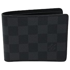 Louis Vuitton-LOUIS VUITTON Damier Graphite Portefeuille Slender Wallet N63261 Auth LV 31031A-Autre