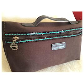 Longchamp-Clutch bags-Dark brown,Turquoise
