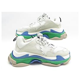 Balenciaga-BALENCIAGA BASKETS TRIPLE S SHOES 541620 42 WHITE LEATHER SNEAKERS-White