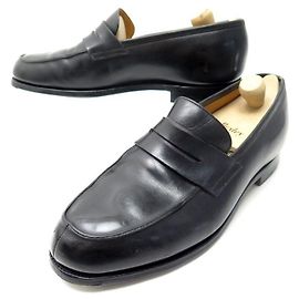 JOHN LOBB CAMPUS MOKASSINSCHUHE 8.5E 42.5 SCHWARZE LEDERLOAFERSCHUHE Schwarz
